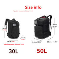 Mochila Táctica De Camping Y Pesca Impermeable De 30L/50L 1000D Nylon Para Senderismo Y Caza Bolsa De Excursionismo Exterior Con Múltiples Bolsillos Y Sistema De Carretel - details 2