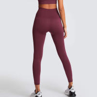 Leggings De Yoga Sin Costuras Para Mujer Levantador De Glúteos Deportivos De Fitness Y Gimnasio Pantalones De Running Terciopelo De Nylon De Cintura Elástica - details 35