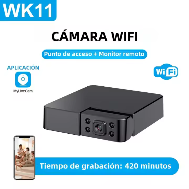 Cámara Wifi Mini Cámara Micro HD Video Vigilancia Doméstica Con Visión Nocturna IR Monitoreo Inalámbrico Para Seguridad Del Hogar - 1