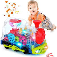 Coche De Juguete Transparente Para Niños Con Luz Sonido Y Música Juguete Educativo Para Bebés Coche Eléctrico Con Engranajes Tren Juguetes Para Niños De 0-12 Años - details 0