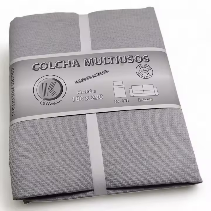 Colcha Multiusos: Plaid Sofa, Manta Foulard, Cubre Cama, Foulard para Sofas de Algodón y Otras Fibras Acabado de Calidad Fabricado en España. Korex - 1