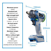 Llave De Impacto Eléctrica Sin Escobillas Kamolee 1200N.M 1/2 1/4 Pulgadas Compatible Con Batería Makita 18V Para Equipo De Renovación - details 4
