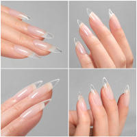 100Pcs Sistemas De Extensión De Uñas Postizas En Gel Capsula Falsas Uñas Coffin Estilo Francés Herramienta De Construcción Rápida - details 5