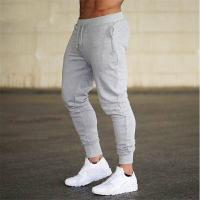 Pantalones De Correr Gris Para Hombre Musculares Suaves De Algodón Con Cierre De Cordón Pantalones De Gym Para Levantamiento De Peso - details 1