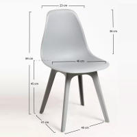 ORION91 Silla NORDIK Elegant Asiento y Patas Color Gris 46,5x82x39 cm Comedor Oficina Salón Teletrabajo Cocina - SpazioLuzio - details 1