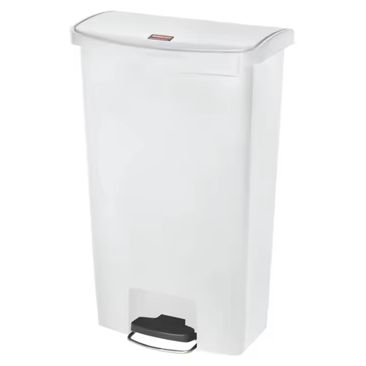 Rubbermaid Slim Jim® de pedal frontal 130 l de resina blanco - 1