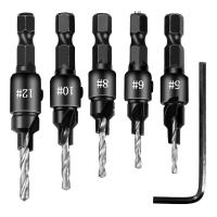 Juego De 5 Piezas De Brocas De Torno Para Carpintería Brocas De Agujeros Para Tornillos Tamaños #5 #6 #8 #10 #12 Broca Cortadora - details 6