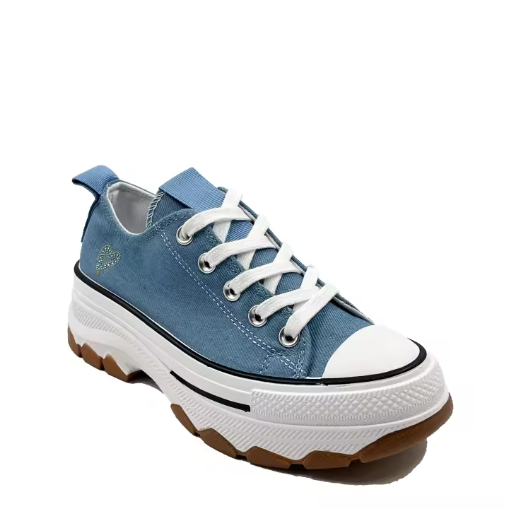 JZ Hermanos Zapatilla casual con suela gruesa y detalles bordados para mujer - 1