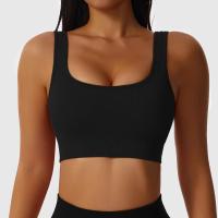 NCLAGEN Sujetador Deportivo Para Mujer Sin Aros Con Cuello En Forma De U Y Ribbed Alta Soporte Para Gimnasio Yoga Fitness Running Push up Top De Entrenamiento Secado Rápido - details 1