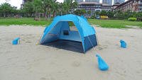 Carpa De Playa Familiar Para Verano Con Marco Protección Solar Plegable Portátil Para 4 Personas Canopo Fácil Instalación - details 21