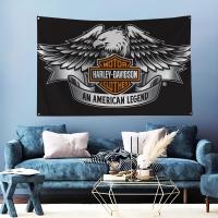 Bandera De Harley Davidson H Para Decoración De Habitaciones Y Salas Con 4 Agujeros Material Poliéster Y Bambú Para Exteriores Y Oficinas - details 12