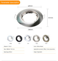 10pcs Soporte De Bombilla LED MR16 GU10 Metálico Redondo Para Iluminación Requedada Fijación En Techo Cupón De 50mm - details 1