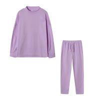 Conjunto De Dos Piezas Para Mujer De Otoño E Invierno Suéter De Cuello Alto Casual Color Sólido Pantalones Conjunto De Moda - details 16