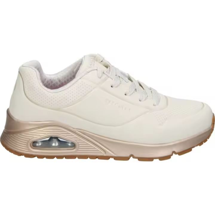 SKECHERS | Zapatilla Skechers Uno Gen1 Cool Heels para Mujer – Deportiva en Color Blanco – Sneaker con Cordones – Estilo Casual – Ligera – Cómoda y de Alta Calidad – Modelo 310538L-NAT - 1