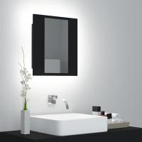 vidaXL Armario espejo de baño con luz LED acrílico 40x12x45 cm en color Blanco/Roble ahumado/Roble artisan y más | almacenamiento funcional diseño moderno para baño dormitorio sala - details 9