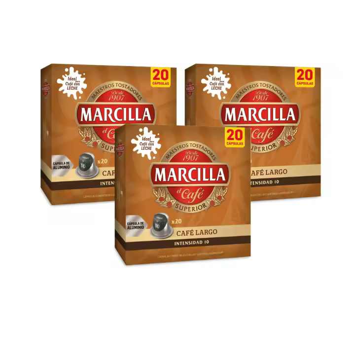 Café Marcilla Lungo Capsulas - Pack 3 - 60 Cápsulas - Qumir - 1