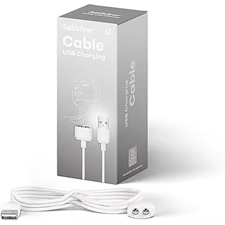SATISFYER CARGADOR USB MAGNÉTICO CABLE COLOR BLANCO JUGUETES SEXUALES - 1