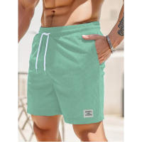 Nuevos Pantalones Cortos De Corduroy Para Hombre Verano Color Sólido Con Cordones Estilo Casual Cierre De Cordón Talla Media - details 54