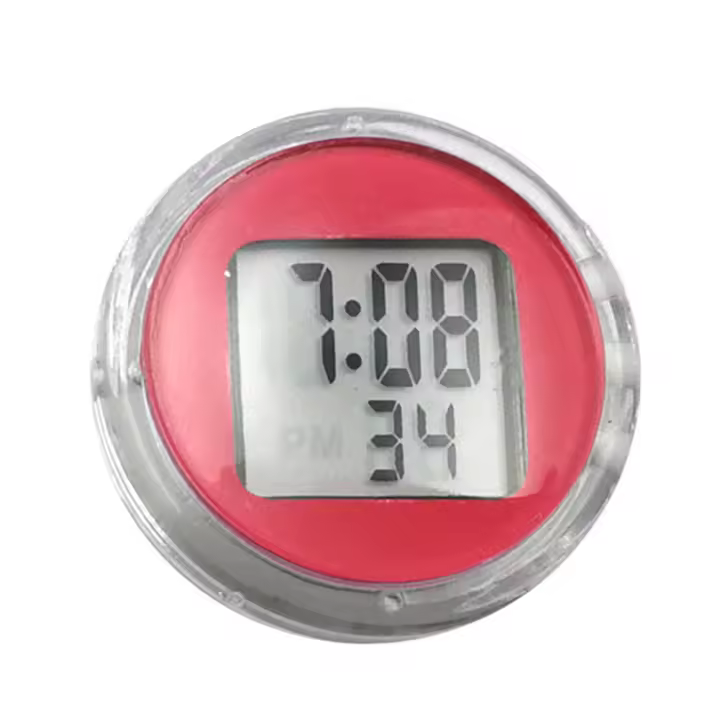 Reloj Digital Pequeño Y Resistente Al Agua Para Motocicleta Reloj De Pulsera Estilo Adhesivo Decorativo Para Coches Accesorios De Interiores - 1