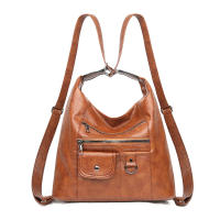 Bolso De Hombro Retro De Cuero PU Para Mujer Gran Capacidad Bolsos Hobo Casual Con Parches Bolsa Transversal De Compras - details 12