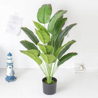 Planta Artificial De Palma Tropical Grande 1pc Hojas De Plátano Falsa Monstera Realista Para Decoración De Jardín Y Hogar Material Plástico - details 8