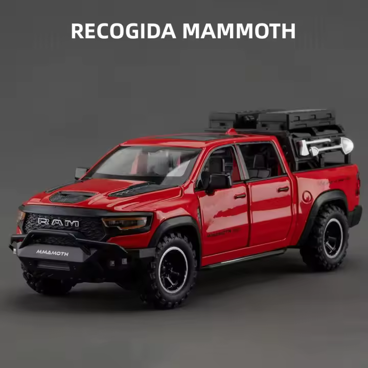 Coche De Juguete Mamut 1:32 Con Puertas Abiertas Luz Y Sonido Función De Retroceso Aleación De Metal Regalo Para Niños - 1