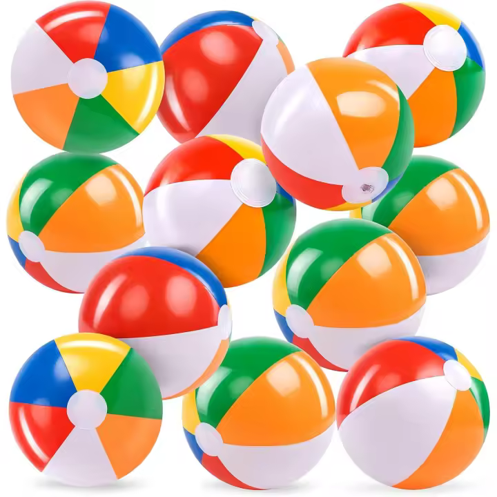 Pelotas de Playa de Arcoíris (paquete de 12), juguetes inflables de piscina de 30 cm para - 1