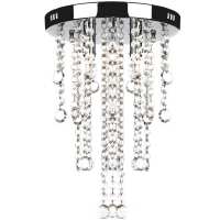 vidaXL Lámpara blanca colgante de metal con adornos de cristal - details 1