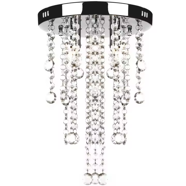vidaXL Lámpara blanca colgante de metal con adornos de cristal - 1
