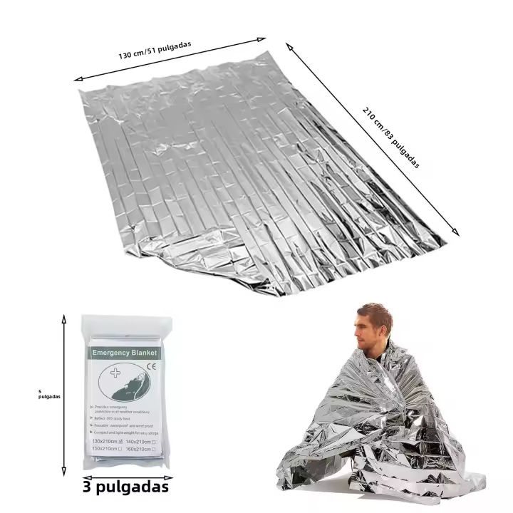 Manta De Sobrevivencia Para Camping Pequeña Portátil Y Al Aire Libre Manta De Aislamiento Con Protección Solar De Aluminio - 1