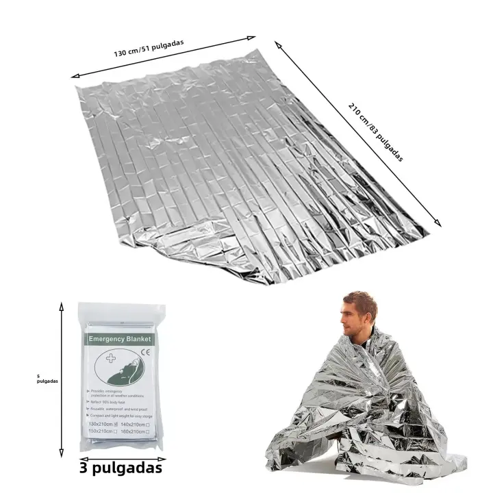 Manta De Sobrevivencia Para Camping Pequeña Portátil Y Al Aire Libre Manta De Aislamiento Con Protección Solar De Aluminio - 1