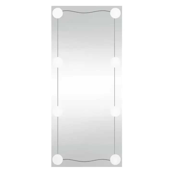 Espejo de pared rectangular con Luces LED Vidrio 30x80 cm, Espejo de maquillaje - 1