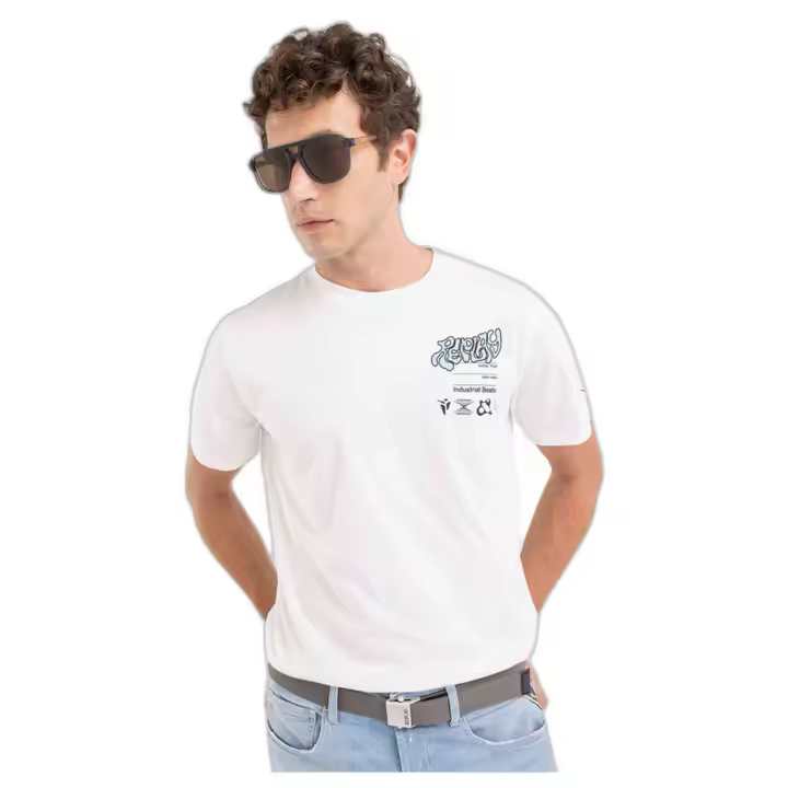 Camiseta de Manga Corta Replay Street Gym para hombre en color blanco - 1