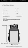 Mochila Para Hombre Impermeable De Gran Capacidad Estilo Casual Con Compartimento Para Computadora Mochila De Viaje Negocios Y Estudiante - details 5