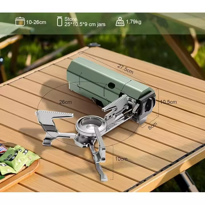 Estufa de Gas Portátil para Camping | Encendido Rápido | Compacta y Plegable | Soporte Antideslizante | Compatible con Cartuchos Butano - 1