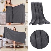 Toalla De Baño Grande Absorbente Para Salon De Belleza Y Hogar Color Gris Para Adultos Y Hombres Tamaño 80x180 Peso 430g - details 0