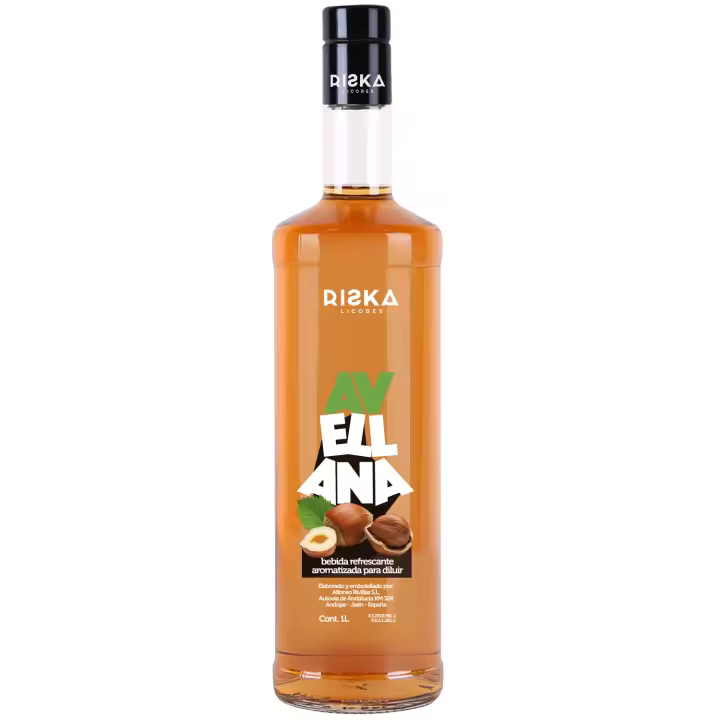 RISKA LICORES Refresco de Avellana RISKA Sin alcohol - Bebida Refrescante - Litro - 1