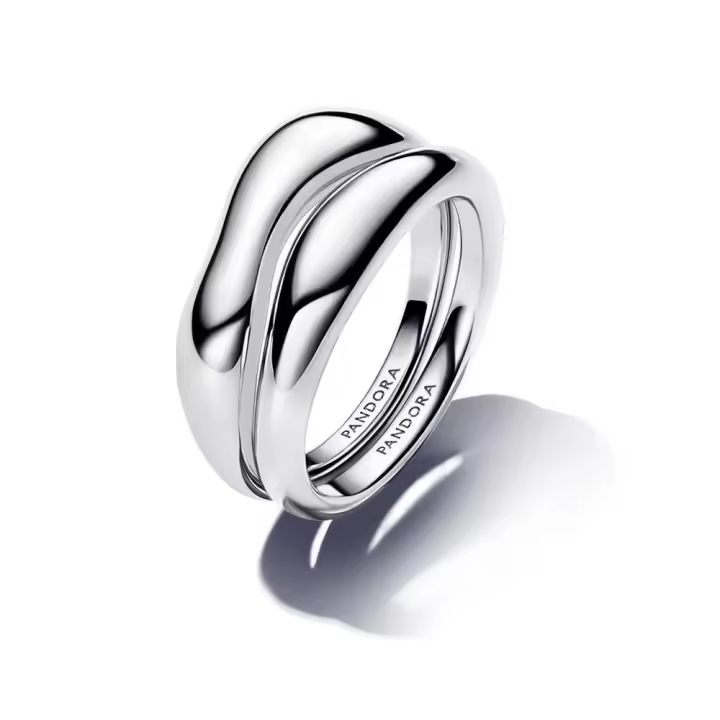 193264C00 - Anillos Combinables en plata de ley Forma Orgánica​ 193264C00 PANDORA Silver  Anillo Pandora original - 1