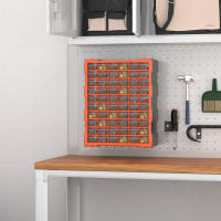DURHAND Armario Organizador de Herramientas con 60 Cajones Tipo Estantería DIY Caja Cajonera de Herramientas 38x16x47,5 cm Naranja - details 1