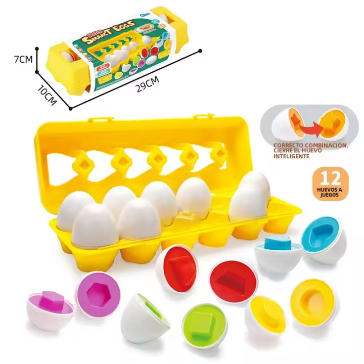 Juego De Educación Matemática Montessori Para Niños 12PCS Juguetes Inteligentes De Huevos Y Tornillos 3D Puzzle Educativo Para Niños Entre 3 Y 12 Años - 1