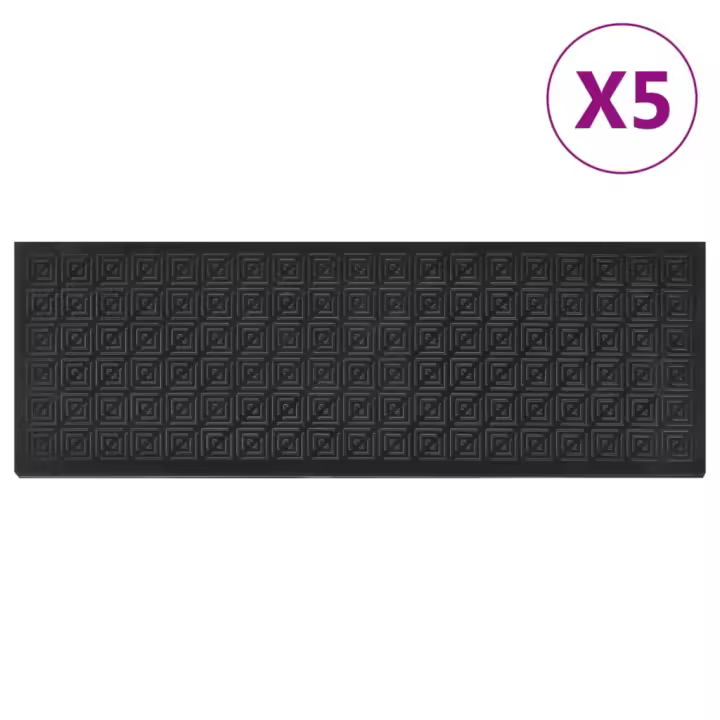 vidaXL Alfombrillas de escalera de goma 5 uds 25x75 cm - 1