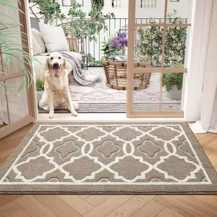 Non-Slip Doormat, Indoor and Outdoor Door Mat | Absorbent and Resistant,Machine Washable Entrance Mat,Dust-Proof - 50 x 80 cm,Brown - 1