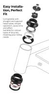 Convertidor De Tubo De Cuadro De Bicicleta Tapered Exposed Headset 44x44x39.8mm Aleación De Aluminio Con Rodamiento Para Manillar - details 4
