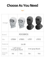 Máscara Completa ROCKBROS Para Bicicleta Protección Solar Y UV Transpirable Para Verano Con Agujero Para Gafas Material De Seda Hielo - details 3