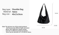 Bolso De Hombro De Nylon Grande Para Mujer Bolso De Viaje Ligero De Color Sólido Estilo Casual Bolso Cruzado Designer Bolso Hobo Monedero - details 0
