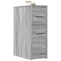 vidaXL Armario de baño estrecho con ruedas madera en color Roble ahumado/Marrón roble/Negro y más | almacenamiento funcional diseño moderno para baño dormitorio sala - details 7