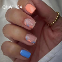 Uñas Postizas Francés Corazón Minimalista 24 PCs Con Gel Jelly Y Archi De Uña Incluido Kit De Uñas Postizas De Plástico - details 24
