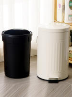 Cesta De Basura Redonda 5L Pedal Silencioso Estilo Romano Decoración De Habitación Caja De Limpieza Familiar Ecológica Metálica - details 15