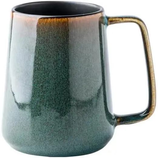 Tazas de café de cerámica grandes de 24 oz/700 ml con mango dorado, taza de té Extra Grande para la Oficina y el hogar, regalo y presente, 700 ml verde - 1