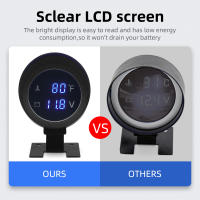 Gauge Digital LCD Para Coche 2 En 1 Con Medidor De Temperatura Y Voltaje Sensor De Temperatura Adaptador De Tubo Incluido - details 7